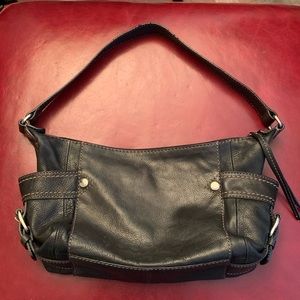 Fossil Black Leather Shoulder Handbag